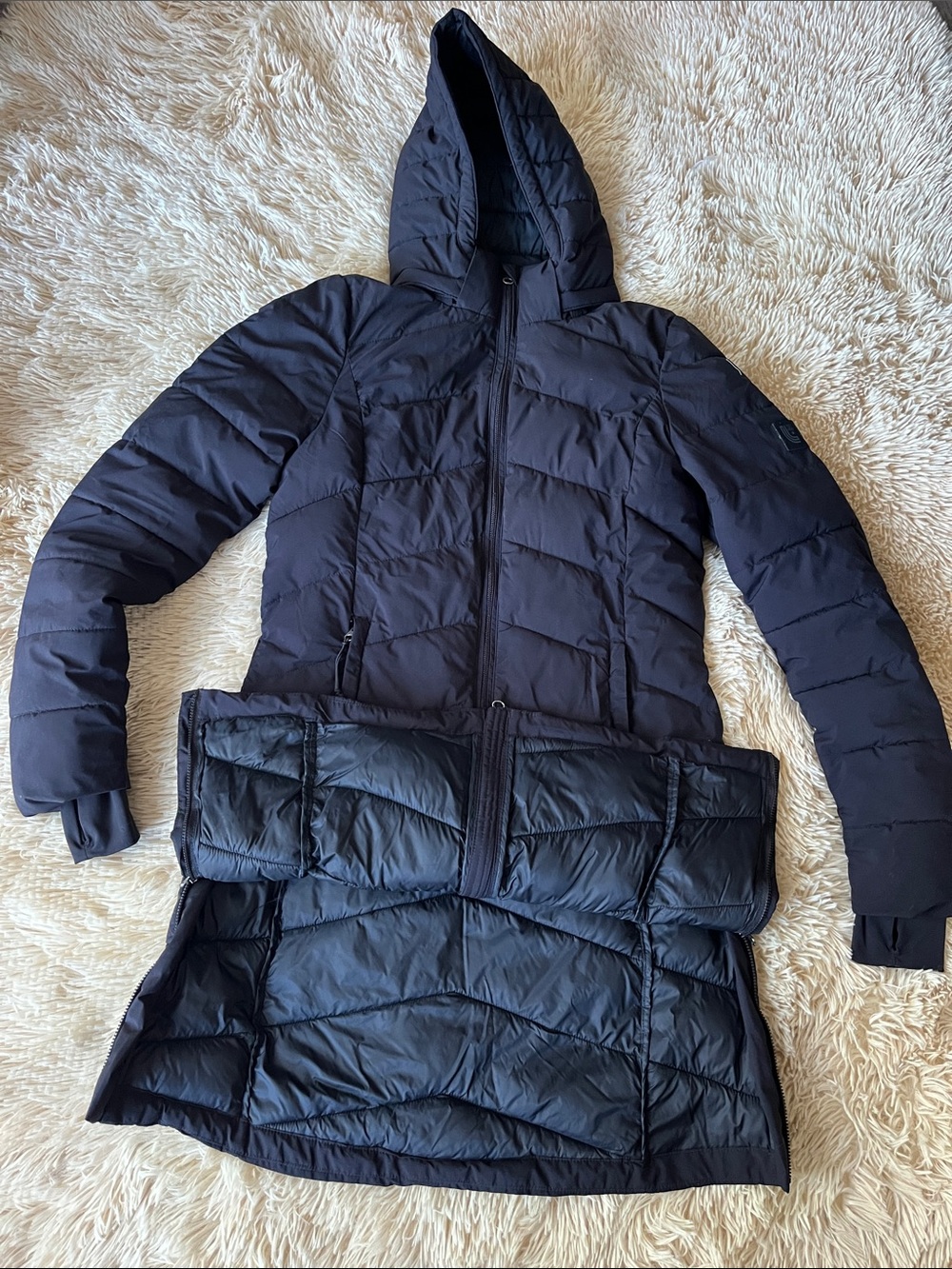 Women's Lole Hooded Long Puffer Coat - Picture 3 of 5